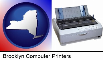 a vintage, dot matrix printer in Brooklyn, NY