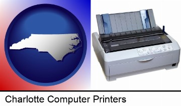 a vintage, dot matrix printer in Charlotte, NC