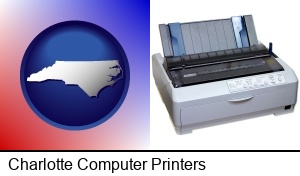Charlotte, North Carolina - a vintage, dot matrix printer