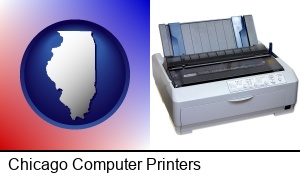 Chicago, Illinois - a vintage, dot matrix printer