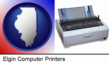a vintage, dot matrix printer in Elgin, IL