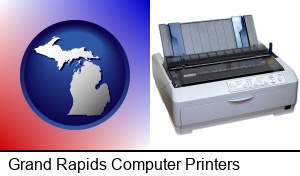Grand Rapids, Michigan - a vintage, dot matrix printer