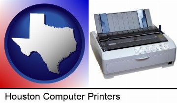 a vintage, dot matrix printer in Houston, TX