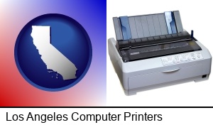 Los Angeles, California - a vintage, dot matrix printer