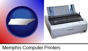 Memphis, Tennessee - a vintage, dot matrix printer