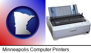 Minneapolis, Minnesota - a vintage, dot matrix printer