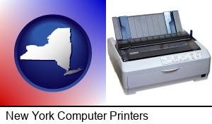 New York, New York - a vintage, dot matrix printer