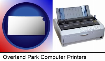 a vintage, dot matrix printer in Overland Park, KS