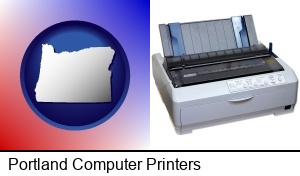 Portland, Oregon - a vintage, dot matrix printer