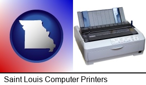 Saint Louis, Missouri - a vintage, dot matrix printer