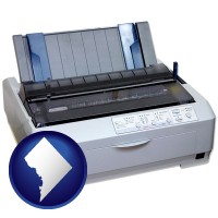 washington-dc a vintage, dot matrix printer