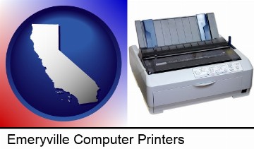 a vintage, dot matrix printer in Emeryville, CA